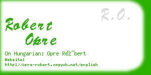 robert opre business card